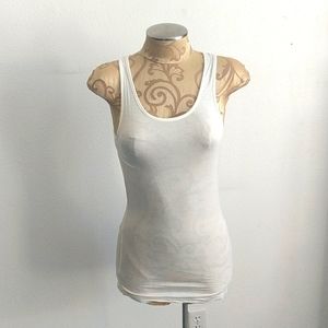 Ivory racer back sheer tank